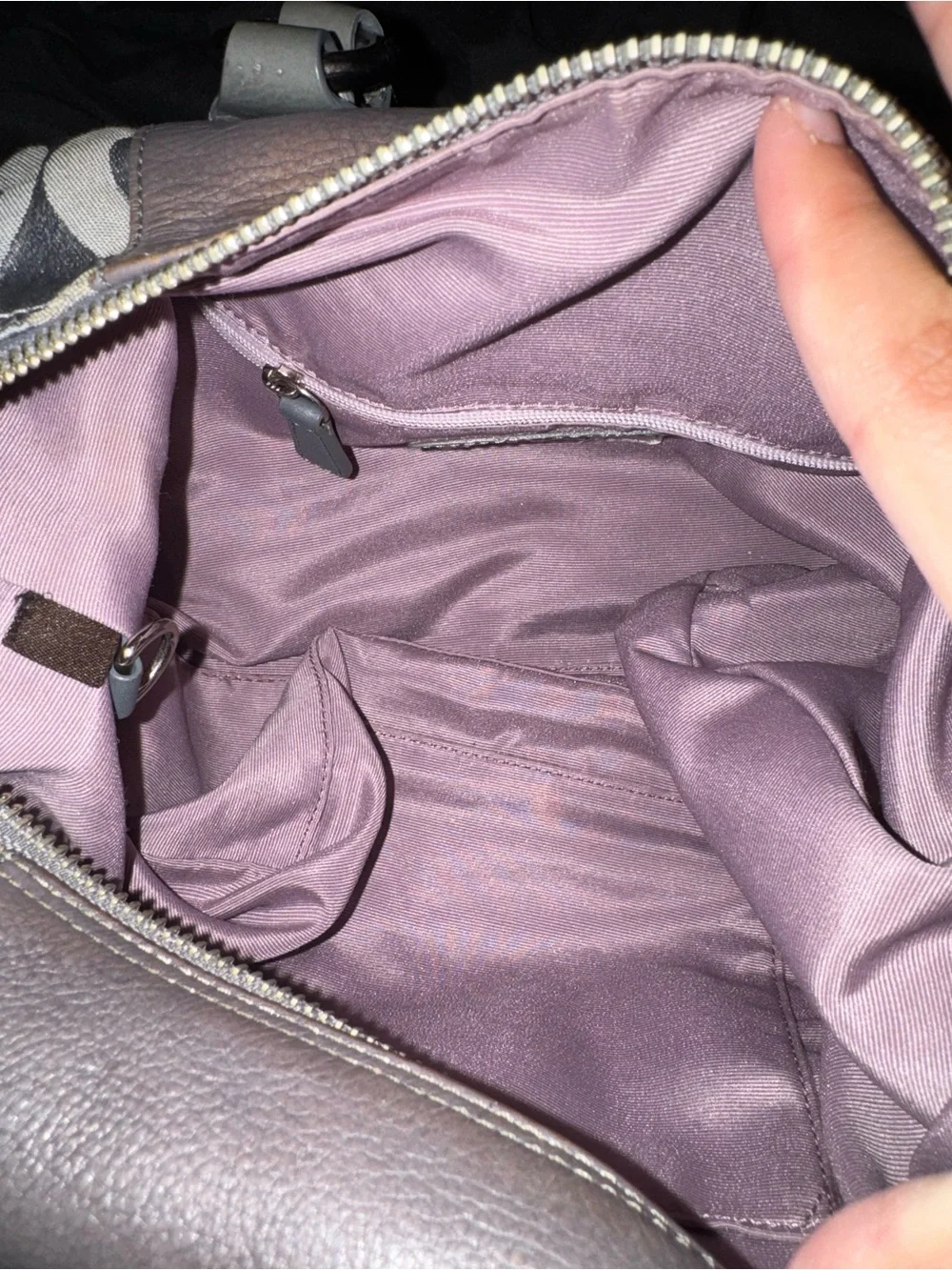 Coach Jacquard Signature Satchel in Gray and Taupe Leather